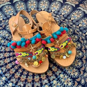 Elina Linardaki Maude leather decorative sandals, size EU 36